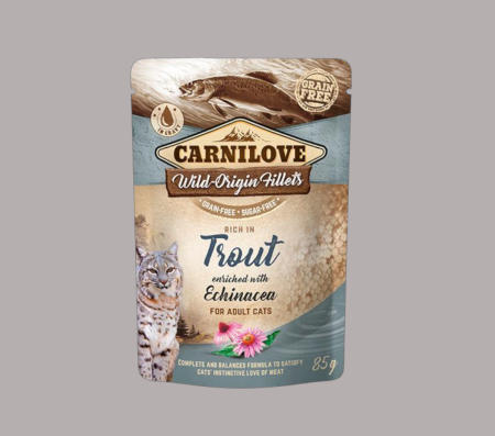 Carnilove Cat Food Rich In Trout Flavor With Echinacea For Adults 85G (Wet food)