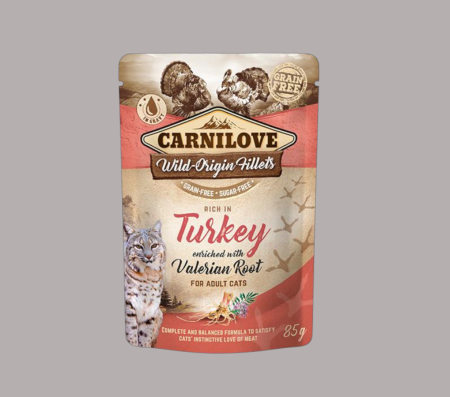 Carnilove Cat Food Rich In Turkey Flavor With Valerian Root For Adults 85G (Wet food)