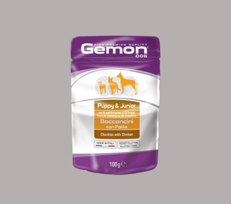 Gemon Dog Pouch Puppy & Junior Chunkies With Chicken 100gr (Wet food)