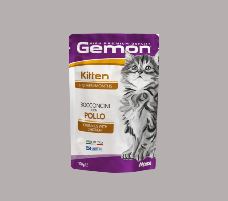 GEMON POUCH CAT KITTEN CHICKEN GR.100 (Wet food)