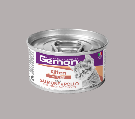 Gemon Mousse Kitten with Salmon and Chicken 85g (Wet food)