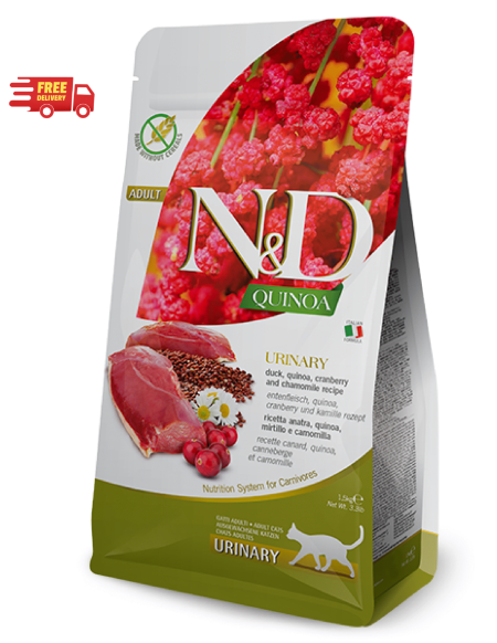 Farmina N&D, Quinoa Urinary Duck Formula Adult Dry Cat Food 1.5kg (Dry food)