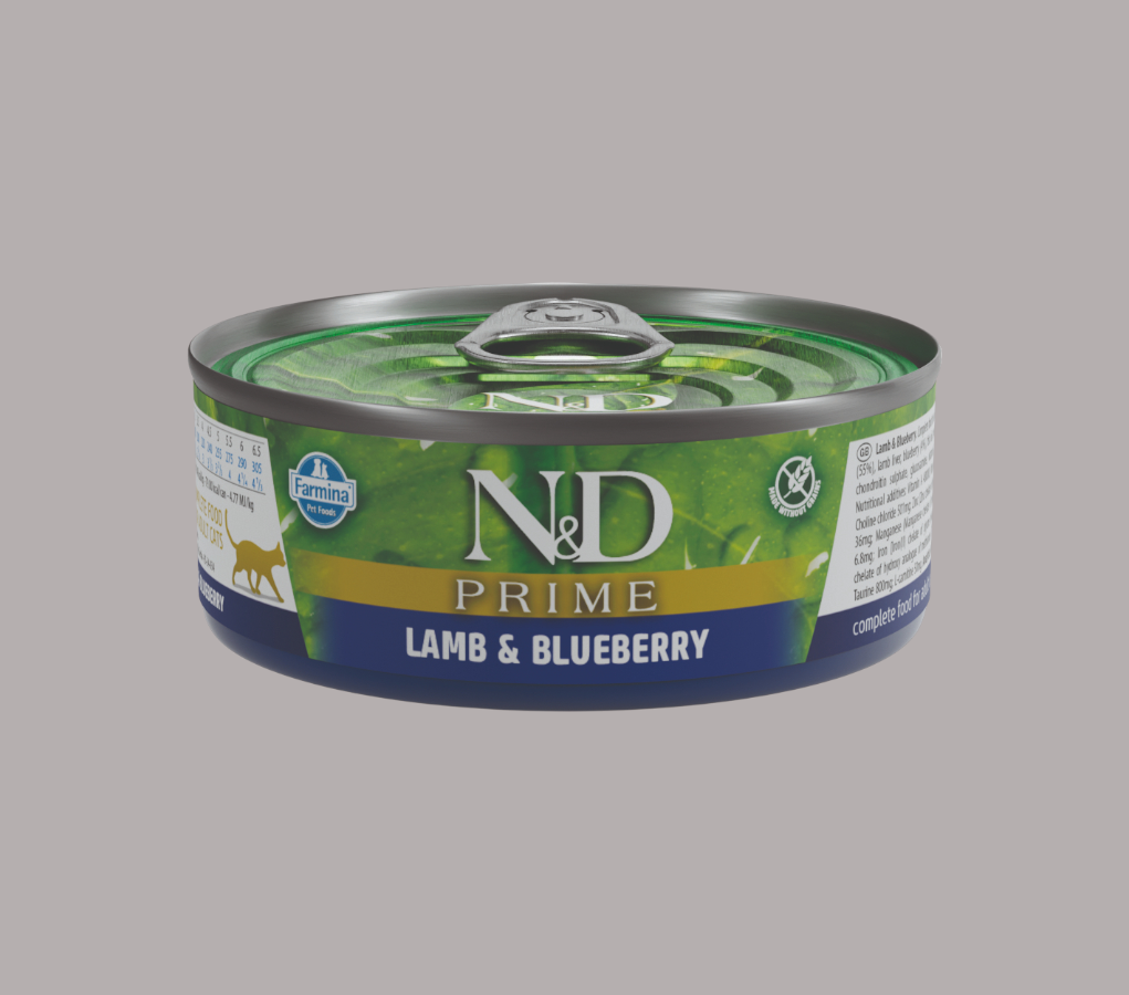 n&d prime can cat with lamb and blueberry adult 70g