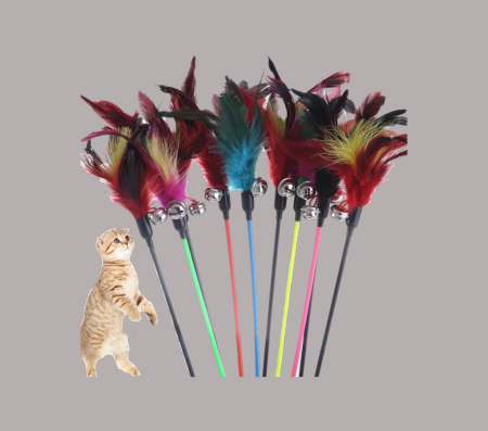 Cat Toy Stripe Spiral Feather Assorted Color