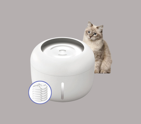 PAKEWAY Cat Water Fountain 2.5L Automatic Pet Water Dispenser for Cat Dog with 6PCS Filters, Ultra Quiet Drinking Fountains Anti Dry Burning Safe Drinking...