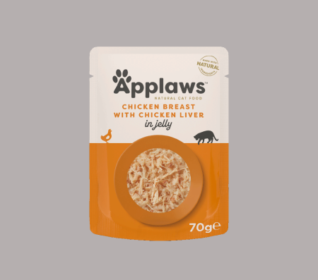 Applaws Cat Chicken Breast with Chicken Liver in Jelly 70g (Pouch Wet Food)