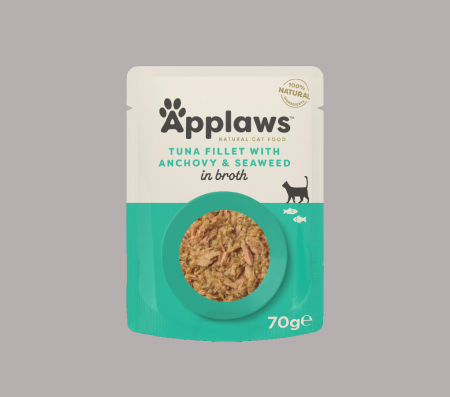 Applaws Cat Tuna Fillet with Anchovy & Seaweed in Broth 70g (Pouch Wet Food)