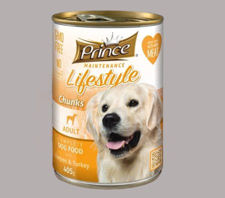 Prince Maintenance Lifestyle Dog Adult Chunks with Chicken & Turkey 405g (Wet Food)