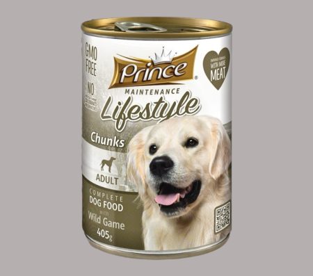 Prince Maintenance Lifestyle Dog Adult Chunks with Wild Game 415g (Wet Food)