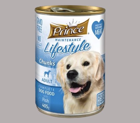 Prince Maintenance Lifestyle Dog Adult Chunks with Fish 405g (Wet Food)