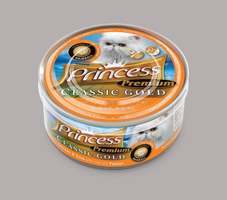 Princess Classic Gold – Chicken & Tuna With Rice And Papaya 170g - Controls Hairball (Wet Food)