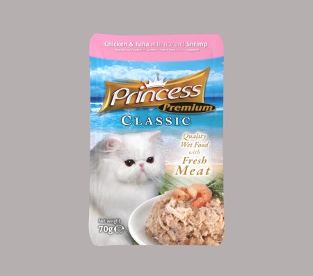Princess Classic Pouches – Chicken & Tuna With Rice And Shrimp 70g (Wet Food)