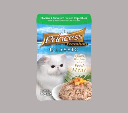 Princess Classic Pouches – Chicken & Tuna With Rice & Vegetables 70g (Wet Food)