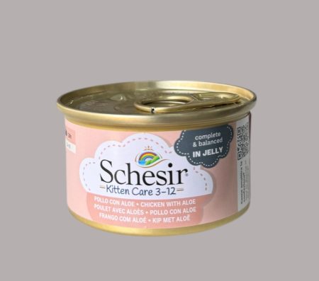 Schesir Can for Kitten (3-12 Months) with Chicken and Aloe in Jelly 85g (Wet Food)