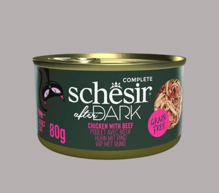 Schesir after Dark Can for Cat with Chicken and Beef in Broth 80g (Wet food)