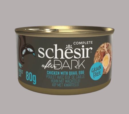 Schesir after Dark Can for Cat with Chicken and Quail Egg in Broth 80g (wet food)