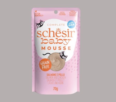 Schesir Pouch Baby Mousse for Kitten with Salmon and Chicken 70g (Wet Food)