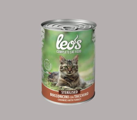 Leo's Cat Adult Sterilised Chunkies with Turkey 415g (Wet Food)
