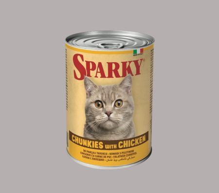 Sparky Cat Adult Chunkies with Chicken 415g (Wet Food)