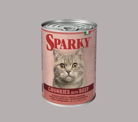 Sparky Cat Adult Chunkies with Beef 415g (Wet Food)