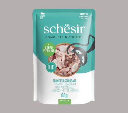 Schesir Pouch for Adult Cat with Tuna and Seabream in Jelly 85g