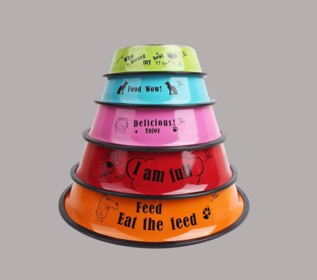 5 Colors Stainless Steel Color Pet Bowl