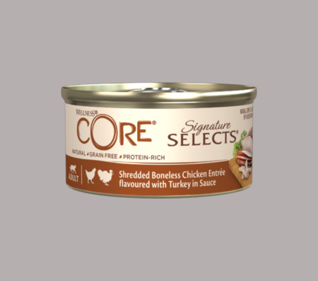 Wellness Core Signature Selects Shredded Boneless Chicken Entree with Turkey in Sauce for Adult Cat- 79g