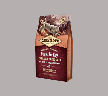 Carnilove Duck & Turkey for Large Breeds Cats – Muscles, Bones, Joints 2kg