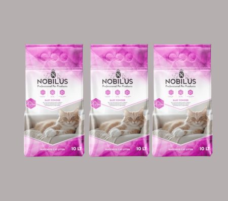 Nobilus Premium Cat Litter with Baby Powder Scent 10L*3bags