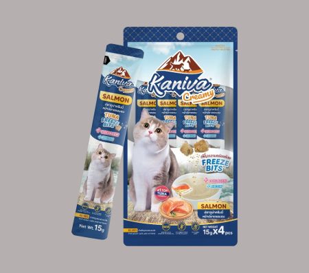 Kaniva Cat Creamy Salmon with Tuna Freeze Bits 15gx4pcs