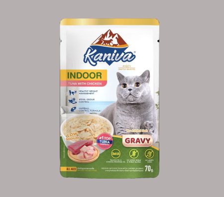 Kaniva Cat Indoor Tuna with Chicken in Gravy Pouch 70g (Wet Food)