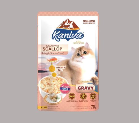 Kaniva Cat Tuna Topping Scallop in Gravy Pouch 70g (Wet Food)