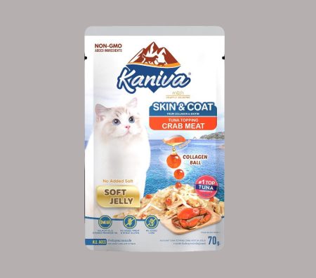Kaniva Cat Skin & Coat with Tuna Topping Crab Meat in Soft Jelly Pouch 70g (Wet Food)
