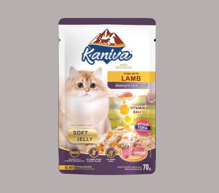 Kaniva Cat Tuna with Lamb in Soft Jelly Pouch 70g (Wet Food)