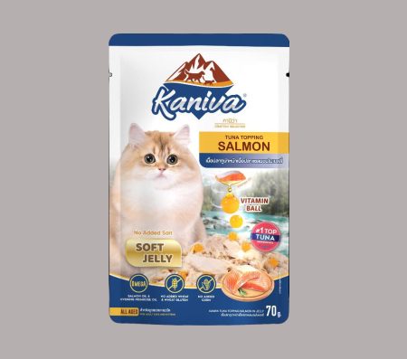 Kaniva Cat Tuna Topping Salmon in Soft Jelly Pouch 70g (Wet Food)