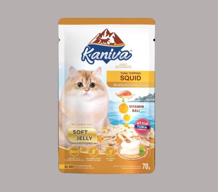 Kaniva Cat Tuna Topping Squid in Soft Jelly Pouch 70g (Wet Food)