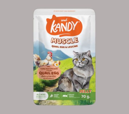 Kandy Cat Muscle with Tuna and Chicken Topping Quail Egg in Jelly 70g (Wet Food)