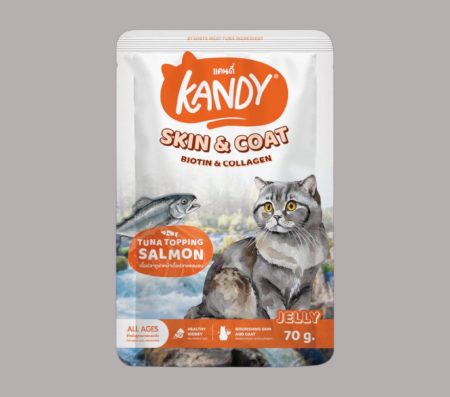 Kandy Cat Skin & Coat with Tuna Topping Salmon Jelly 70g (Wet Food)