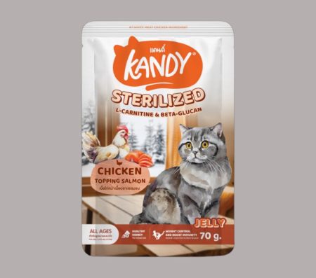 Kandy Cat with Chicken Topping Salmon Sterilized Formula 70g. - Jelly (Wet Food)
