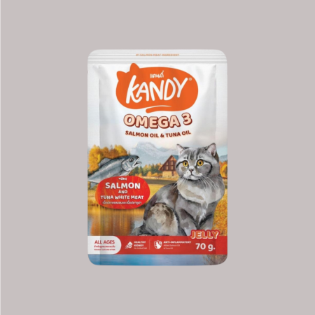 Kandy Cat Omega-3 with Salmon and Tuna White Meat in Jelly 70g (Wet Food)