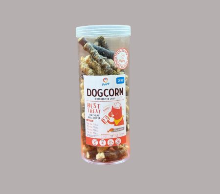 Stick Dog Corn Popcorn for Dogs with Salmon Skin Wrapped 250g