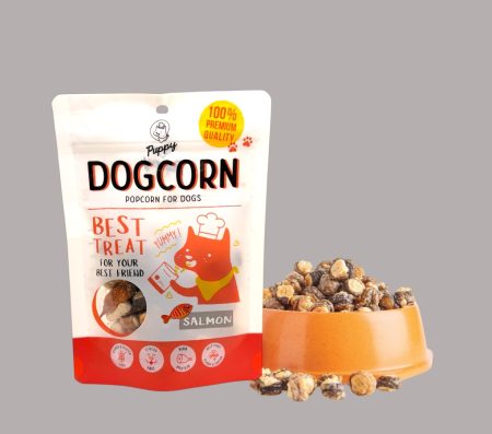 Mini Dog Corn Popcorn for Dogs with Salmon Skin Wrapped 40g