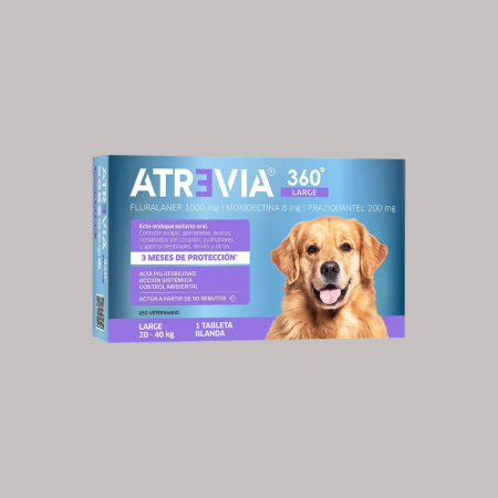 Atrevia 360 Large 20-40 Kg (Fluralaner 1000mg moxidectin 8mg praziquantel 200 mg)