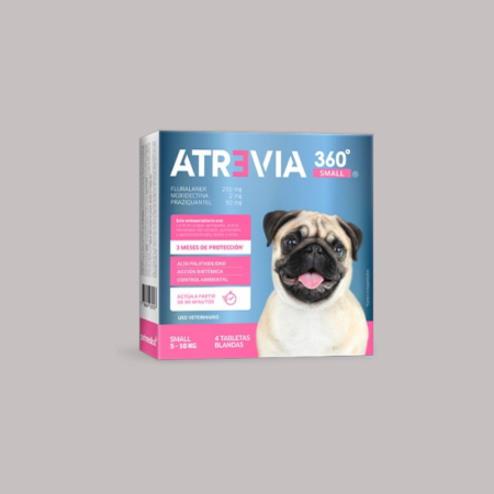 Atrevia 360 Small 5-10 Kg ( Fluralaner 250 mg moxidectin 2mg praziquantel 50mg )