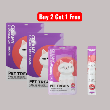 Cat Creamy Treats with Salmon Flavor 15g*5pcs Buy 2 Get 1 Free