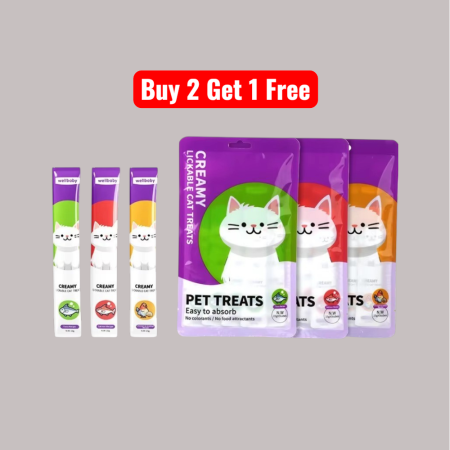 Cat Creamy Treats Mixed Flavor 15g*5pcs Buy 2 Get 1 Free