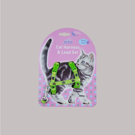 Golden Panda Cat Harness & Lead Set (Green)
