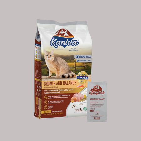 Kaniva Cat Growth & Balance with Chicken and Eggs 1kg x 8bags