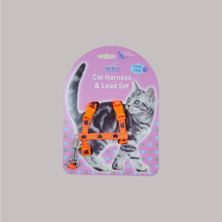 Golden Panda Cat Harness & Lead Set (Orange)
