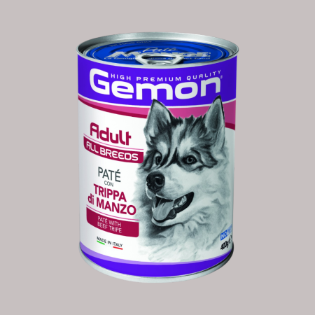 Gemon All Breeds Adult Dog Paté with Beef Tripe 405gr (Wet Food)